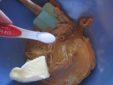 mixing peanut butter