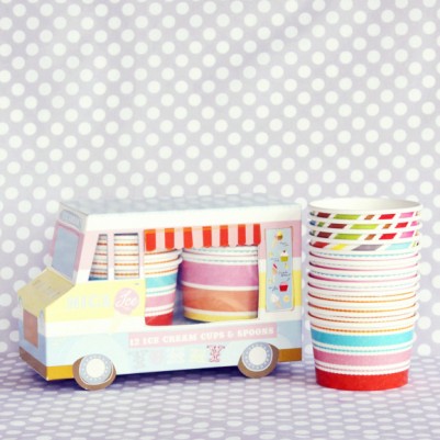 ice cream truck party cups bowls
