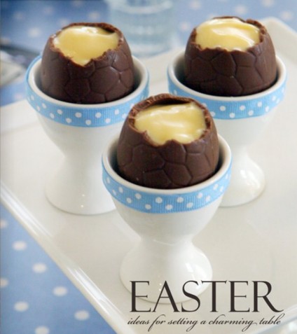 Chocolate Custard Easter Eggs Recipe custard chocolate easter eggs 424x477 custom