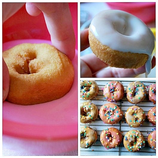 Glazed Blueberry Cake Donuts Recipe - Feasty Travels