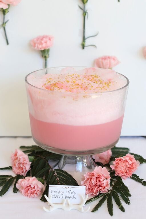 Pink Party Punch with Sherbet