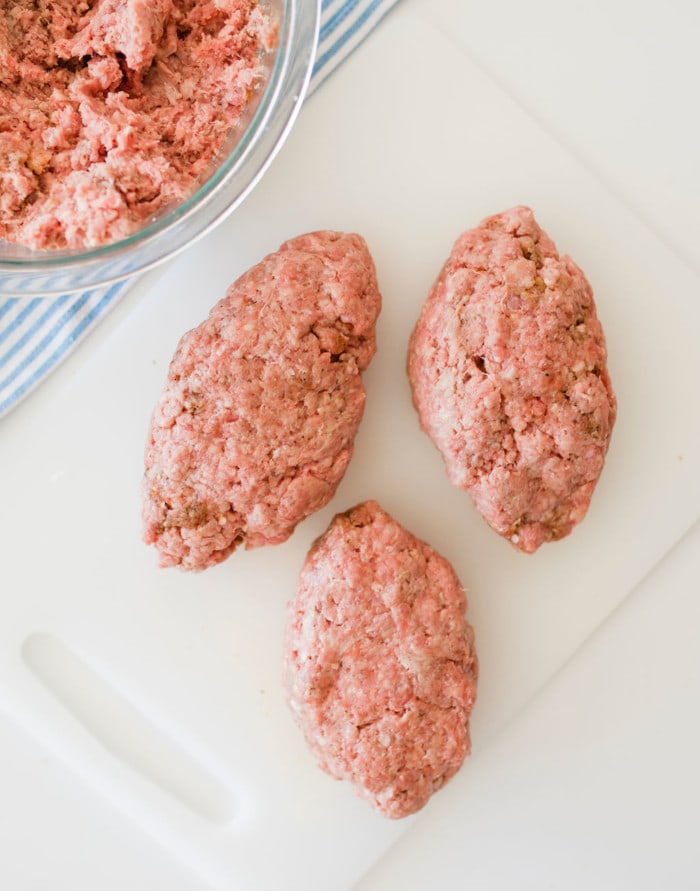hamburger shaped as a football for football burgers.