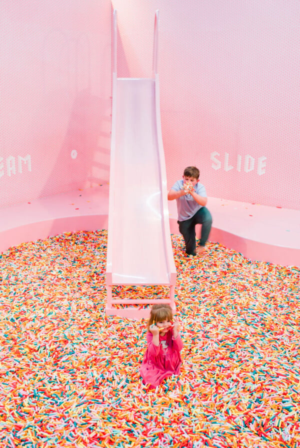 pink pool slide