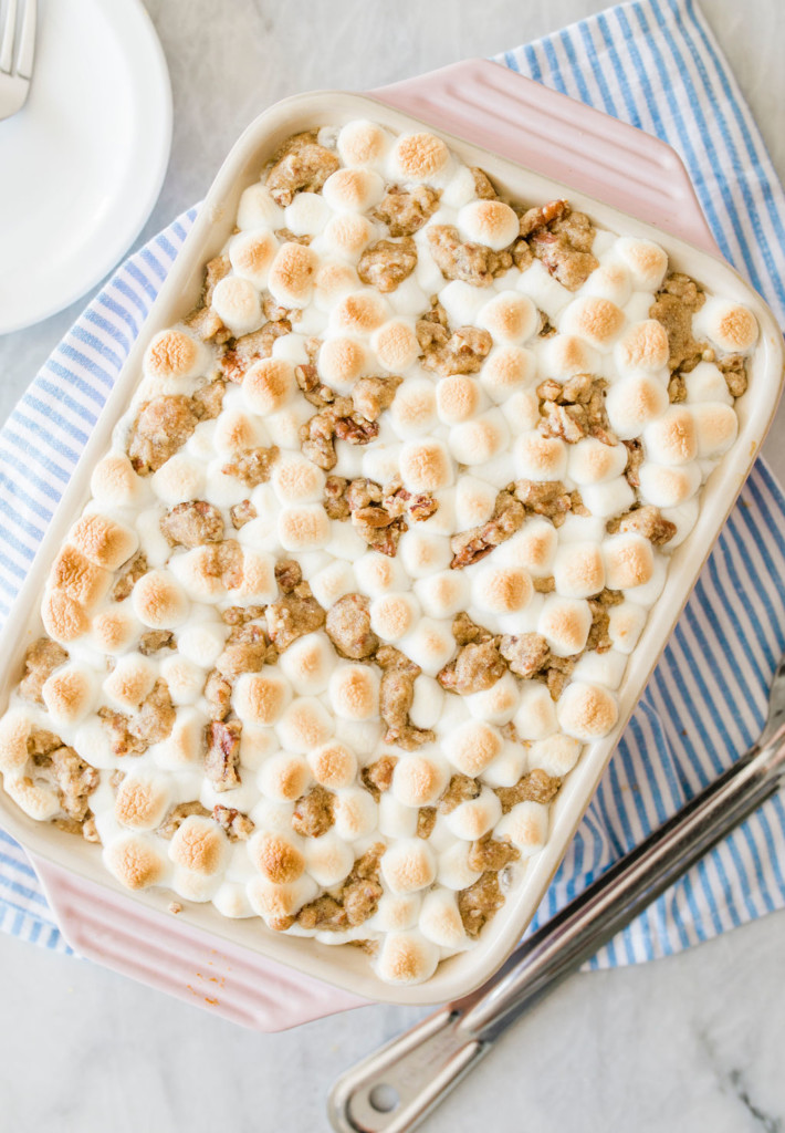 melted marshmallow on sweet potato casserole.