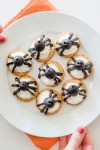crackers with olive spiders
