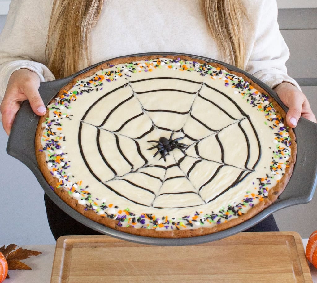 Giant Halloween spider cookie.
